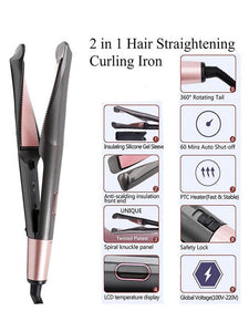Styled by Stunning Hair Straightener Curling Iron 2in1