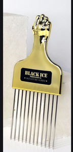 Black ice stylish gold handle metal pick