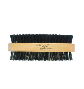 Dual Two Sided Natural Soft & Reinforced Hard Boar Bristles Palm Brush by Magic No. 7710
