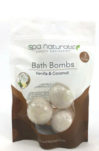 Vanilla & Coconut Bath Bombs Spa Naturals Luxury Collection