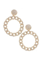 Load image into Gallery viewer, Circle Round the Block Rhinestone Earrings

